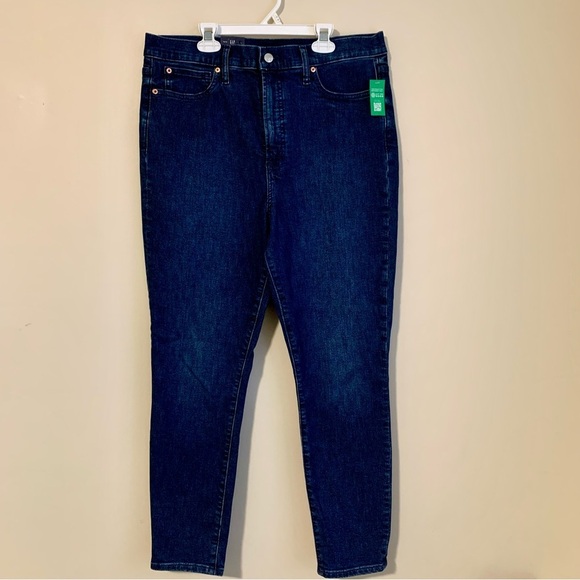 GAP The Skinny Sky High dark wash jeans size 33/16R NWT - Picture 4 of 8